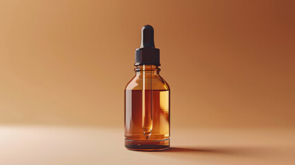 Naklejka premium Bottle of essential oil with a dropper in it