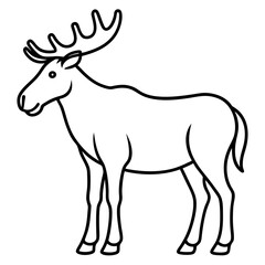 Obraz premium Minimalist Moose One-Line Vector Art
