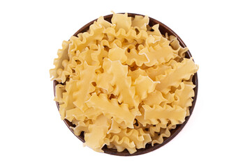 Uncooked Dry Mini Lasagna Noodles on a White Background