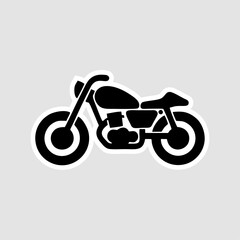 Black silhouette motorcycle icon representing free time and outdoor riding