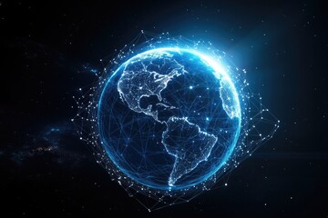 Obraz premium Global digital network, interconnected world