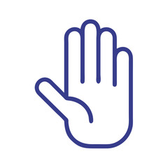 Obraz premium Raised Hand Icon Representing Stop or Gesture Control Icon Design