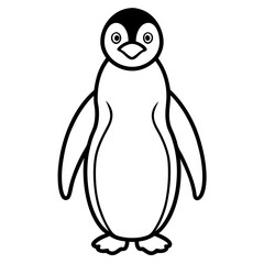 Minimalist Penguin One Line Vector Art