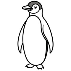 Minimalist Penguin One Line Vector Art