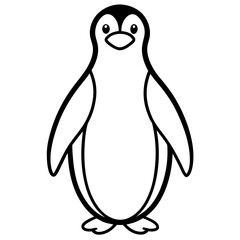 Minimalist Penguin One Line Vector Art