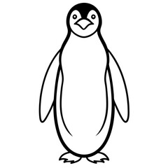 Minimalist Penguin One Line Vector Art