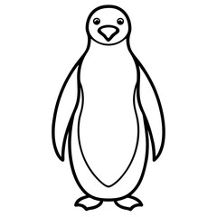 Minimalist Penguin One Line Vector Art