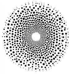 Abstract circular design with concentric circles of dots