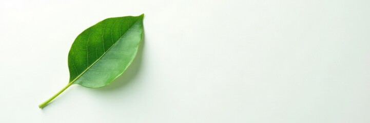 Obraz premium Single eucalyptus leaf isolated on white paper, background, leaf