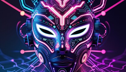 Vibrant abstract interpretation of a phoenix-inspired design with intricate patterns and luminous colors Generative AI