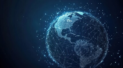 Obraz premium Connected world global network visualization demonstrating interconnectedness