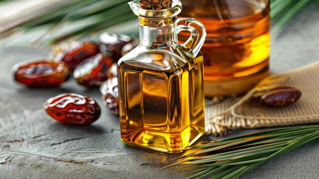 date essential oil. Selective focus