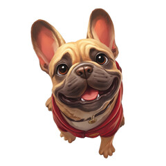 Adorable French Bulldog in Red Hoodie