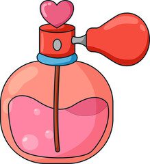 Cartoon Pink Perfume Bottle with Heart-Shaped Top