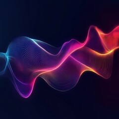 Fototapeta premium abstract art featuring a dynamic digital waveform isolated on a minimalistic background , flowing undulating digital lines that mimic sound waves