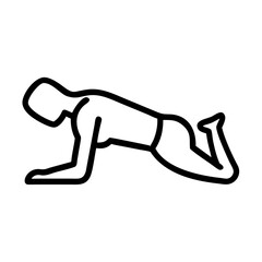 Back extension exercise illustration in a minimalistic style