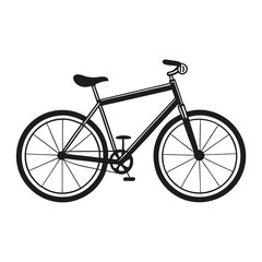 Fototapeta premium Black silhouette bicycle illustration vactor