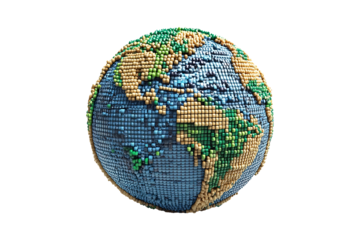 Earth and cursor isolated on transparent background
