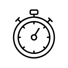 Stopwatch icon in minimalist design on white background