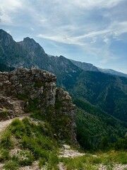 Majestic Mountain View from a Rocky Cliffside Trail