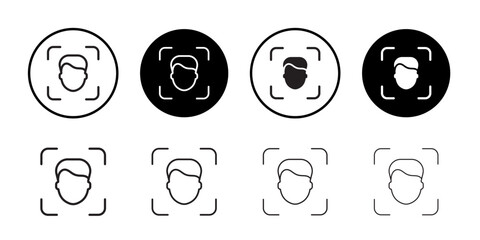 face detection icon vector logo set collection for web app ui
