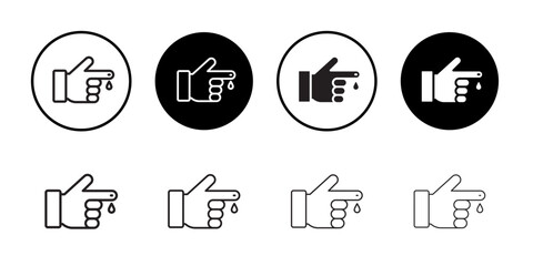 Hand with blood drop icon vector logo set collection for web app ui