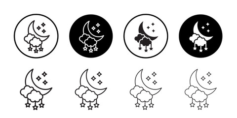 Obraz premium Moon and stars icon vector logo set collection for web app ui