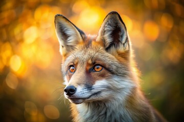 Fototapeta premium Closeup Wildlife Portrait of a Majestic Fox Head Stunning Detail and Rule of Thirds Composition for Nature Enthusiasts