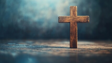 Wooden cross christian symbol of faith jesus christ crucifixion easter good friday religion background 100
