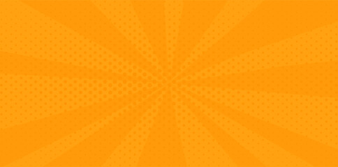 Pop art comic background. Anime design with explosion effect. Orange backdrop with halftone gradient. Vector illustration retro design.