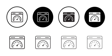 Obraz premium Page speed icon vector logo set collection for web app ui