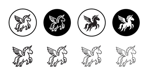 Pegasus icon vector logo set collection for web app ui