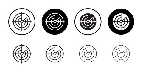 radar detection icon vector logo set collection for web app ui
