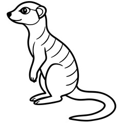 Sleek Meerkat Outline Vector