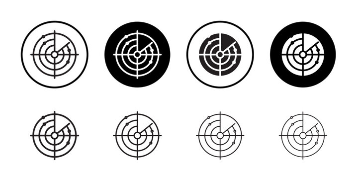 radar detection icon vector logo set collection for web app ui