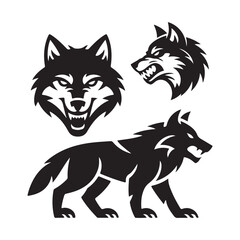  aggressive Wolf, Aggressive Wolf Head Silhouette