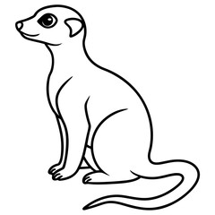 Sleek Meerkat Outline Vector