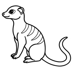 Sleek Meerkat Outline Vector