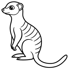 Sleek Meerkat Outline Vector