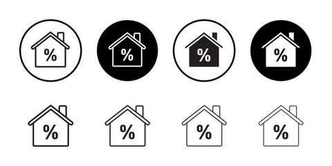 Rate for mortgage icon vector logo set collection for web app ui