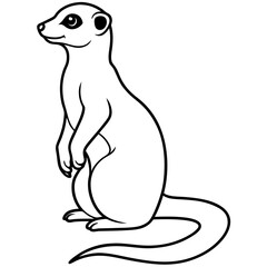 Sleek Meerkat Outline Vector