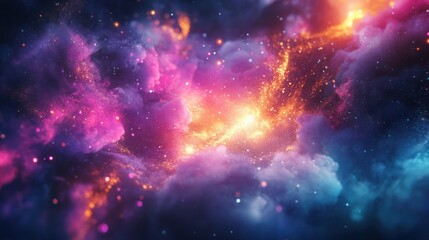 Fototapeta premium Magical Nebula with Galactic Clouds and Stars creating a vibrant and stunning artwork