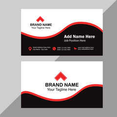 Creative modern red business card design name card corporate visiting card.
