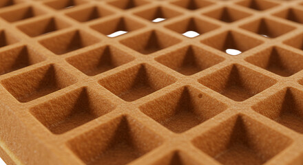 Deliciously textured waffle pattern with golden brown color and crisp design