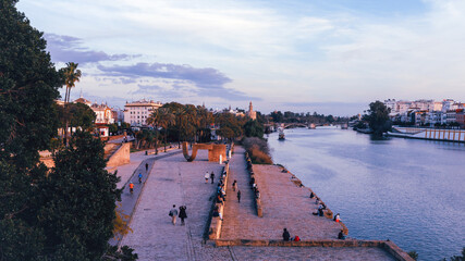 Chilling on the banks of the River Guadalquivir in Sevilla, Spain, just before dusk.