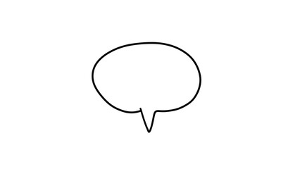 sketched style speech bubble on transparent background