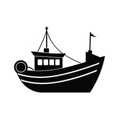 fishing boat silhouette art