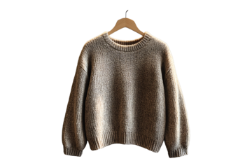 Female sweater on a hanger isolated on transparent background

