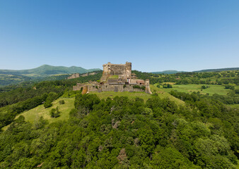 Obraz premium Murol Castle in Puy du Dome France, medieval construction middle age architecture