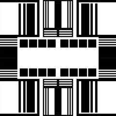 Stripe and square pattern of black and white. Geometric pattern design for decoration. Abstract, lines, simple shapes, seamless, block, modern, classic concepts for fashion, floor tiles, ceramic.